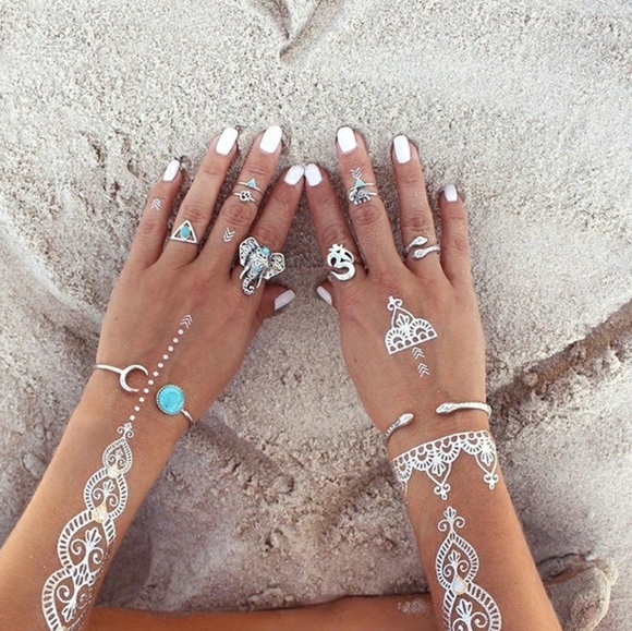 5 for $25 Set of 8 Midi Rings Elephant Boho Punk - Picture 3 of 5